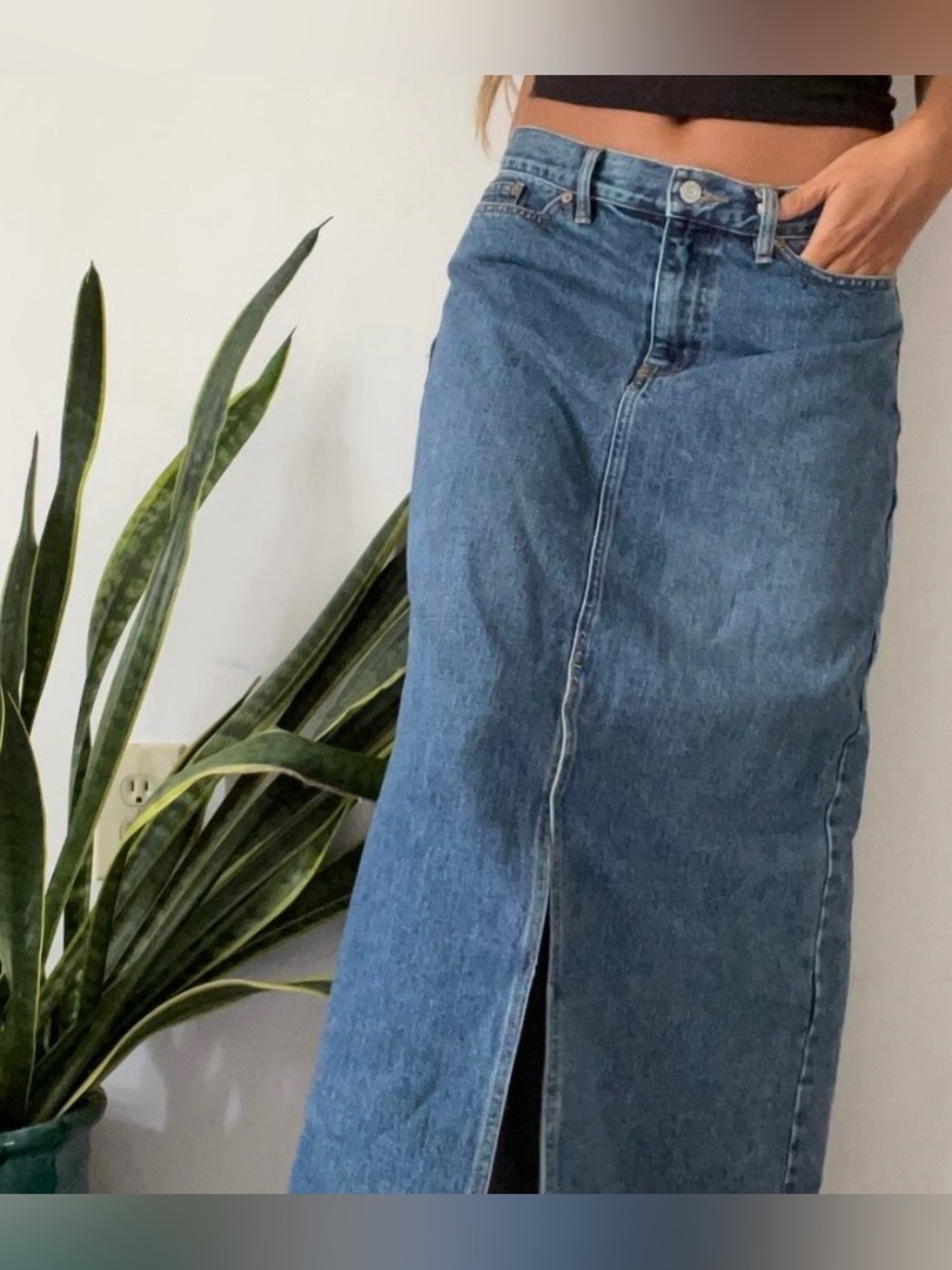 GAP vintage denim maxi skirt